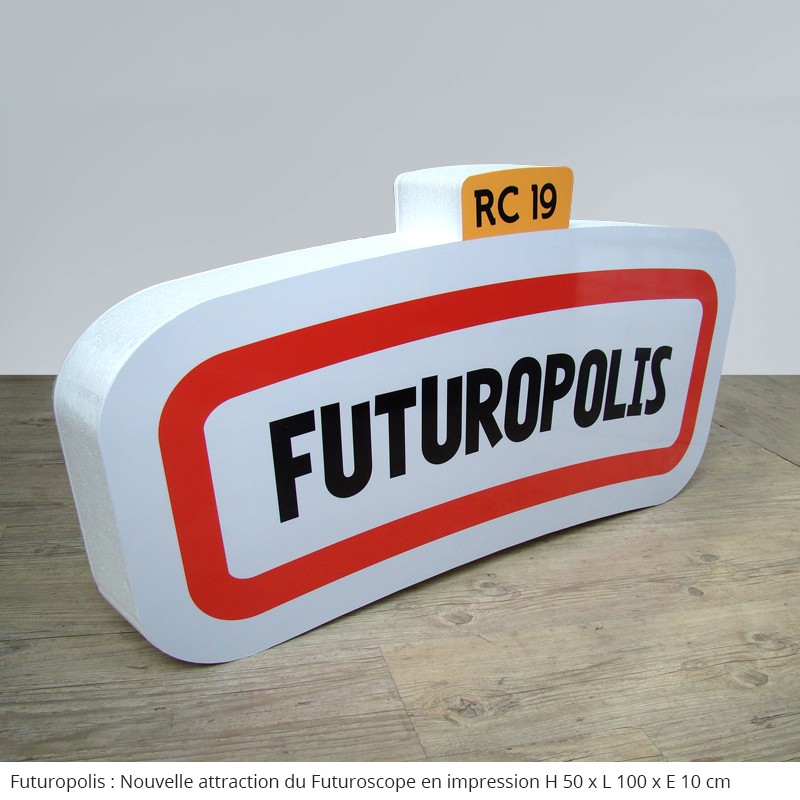 Futuropolis Fusturoscope Village enfant évènement animation panneau ville ouverture logo