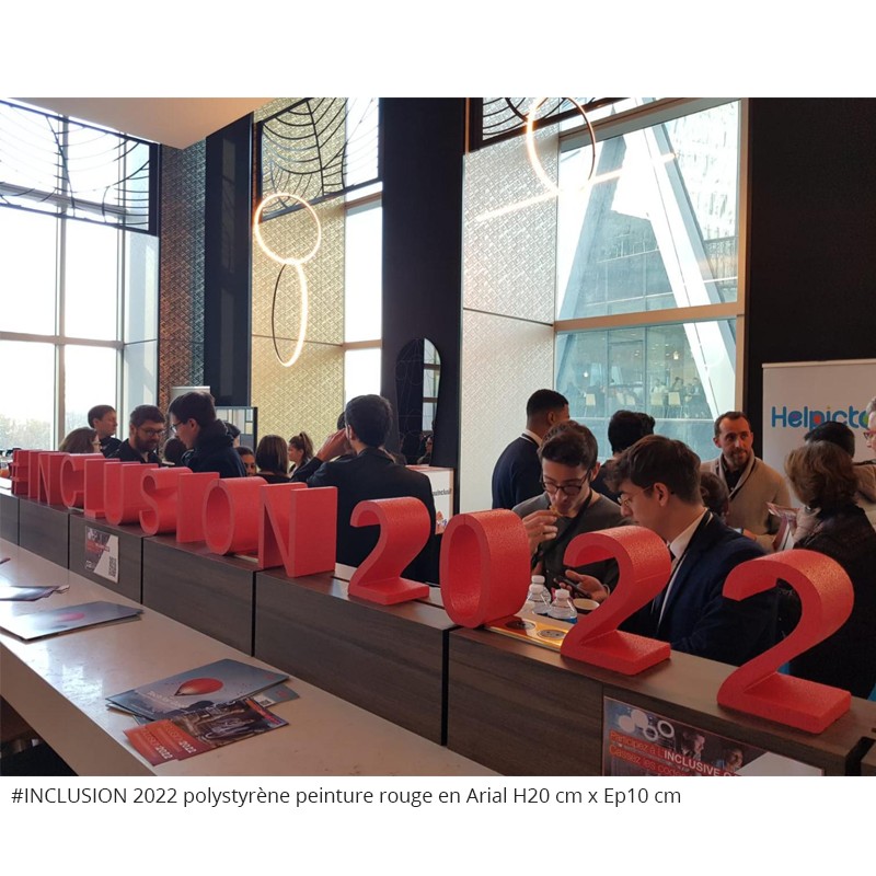 Lettres en polystyrène #INCLUSION2022 conférence évènement professionnel