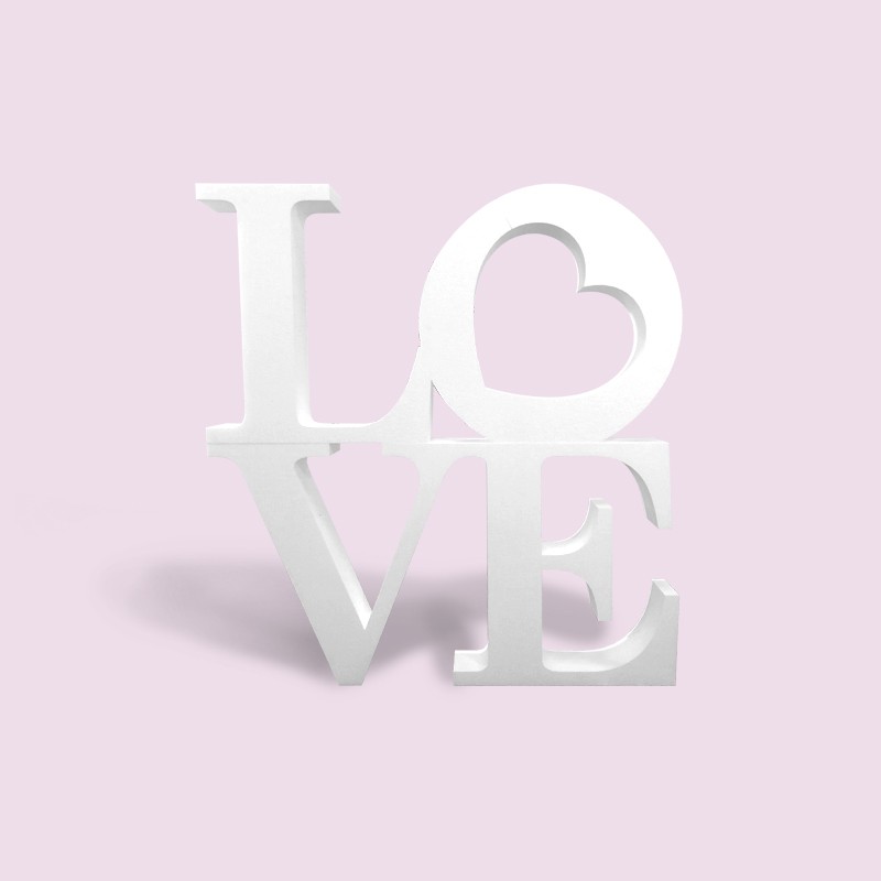Love en polystyrène pour mariage et Saint-valentin carré