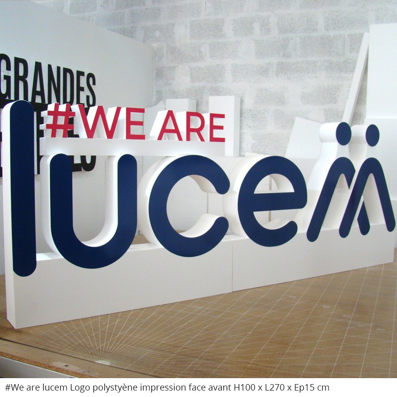 Logo # We are lucem Entreprise polystyrène géant évènement professionnel fête