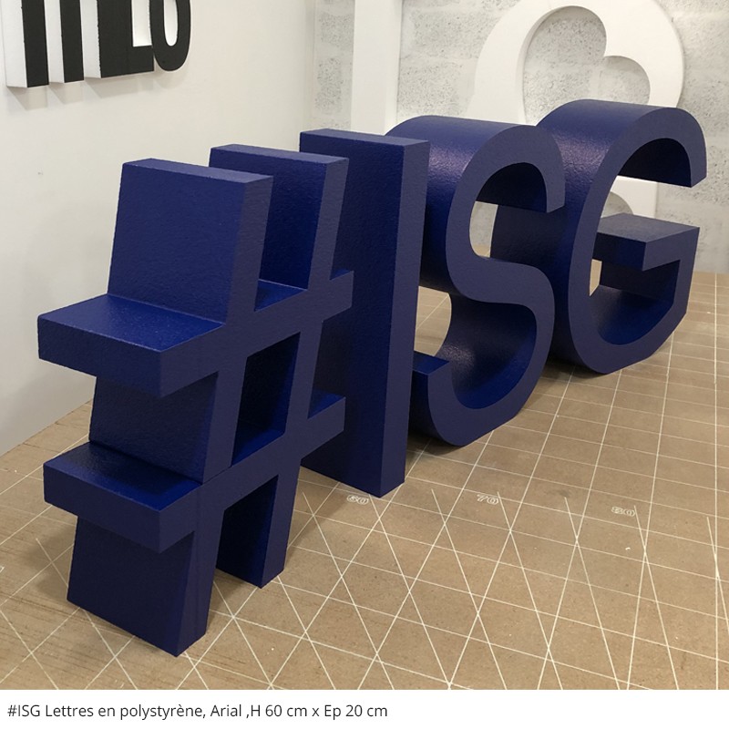 #ISG LETTRES EN POLYSTYRENE PEINTES