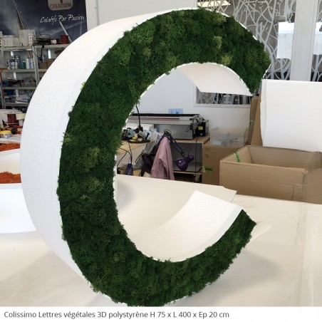 Colissimo Lettres et logo végétales 3D en polystyrène