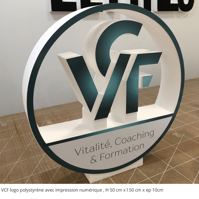 logo VCF polystyrene + impression num