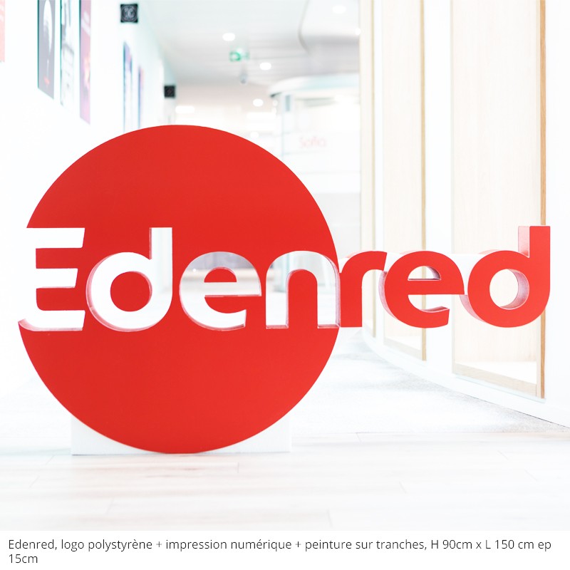 Edenred logo polystyrène impression numérique + peinture