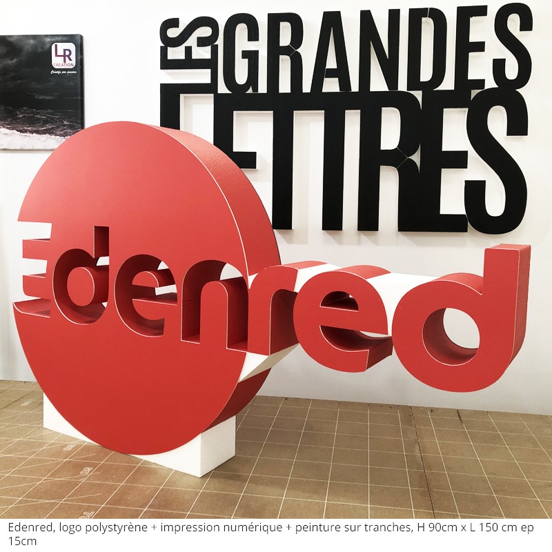 Edenred logo polystyrène impression numérique + peinture