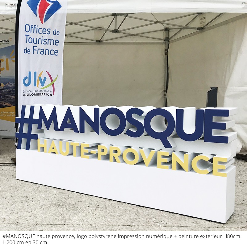 #manosque haute Provence , logo polystyrène , peinture extérieure