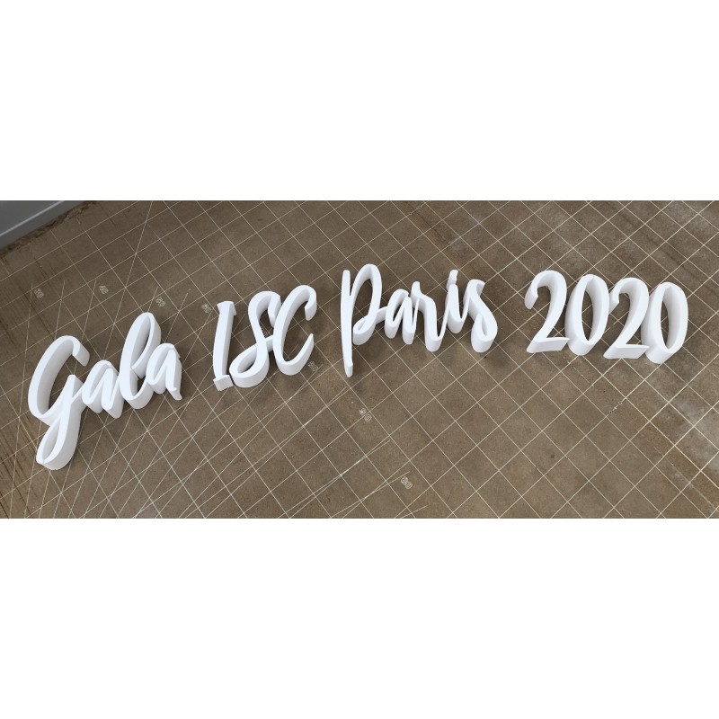 lettre en polystyrène gala isc paris 2020