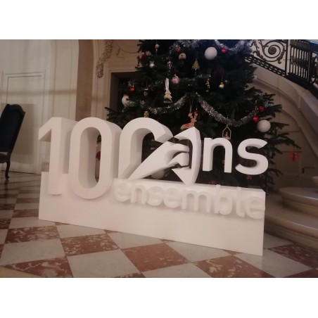 logo en polystyrène pour les 100 ans de la Chambre d'Agriculture de Paris