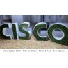 Enseigne lettres végétales 3D en polystyrène Cisco herbe synthétique Enseigne lettres végétales 3D en polystyrène Cisco herbe synthétique