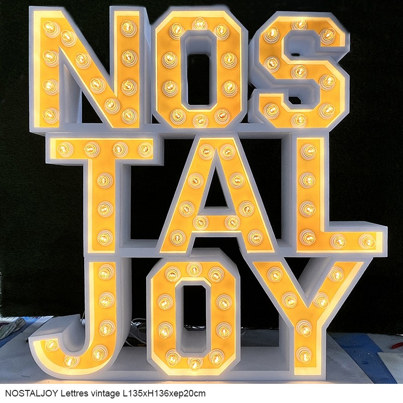 Nostaljoy Lettres géantes lumineuse ampoule vintage