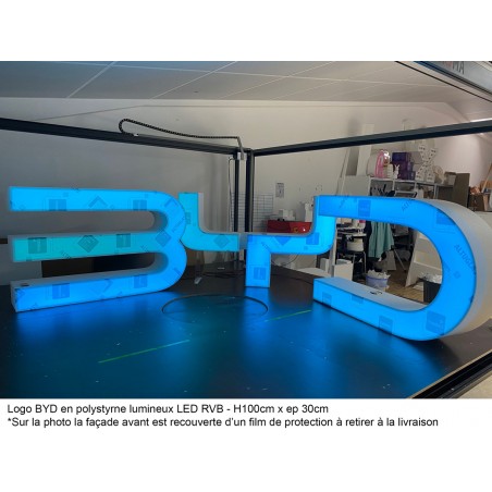 Logo BYD lumineux en polystyrène LED RBV