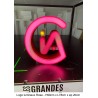 Logo en polystyrène lumineux LED rose