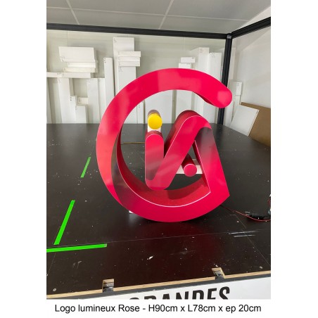Logo en polystyrène lumineux LED rose