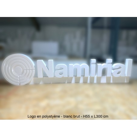 Namirial logo en polystyrene blanc-brut H55x300cm