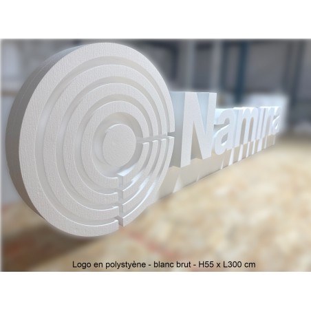 Namirial logo en polystyrene blanc-brut H55x300cm